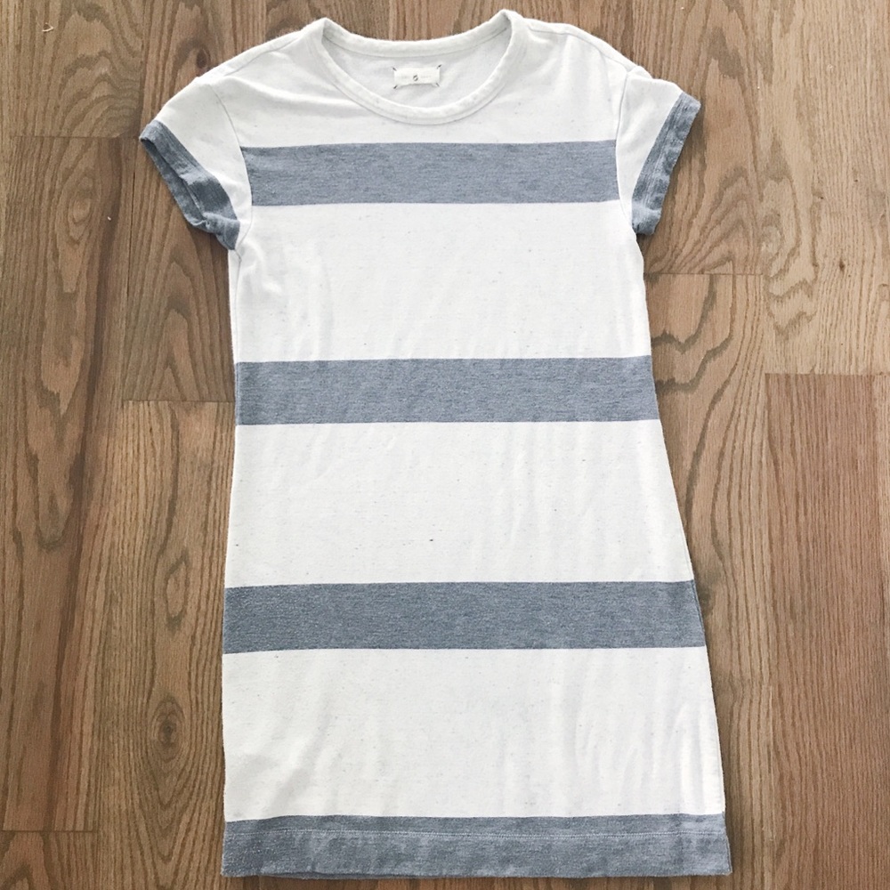 Lou & Grey Blue & White Striped T-Shirt Dress